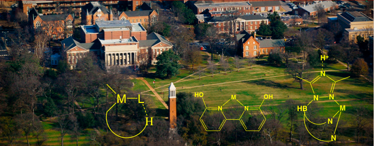 Molecules that the Papish group uses are shown on the background of the UA quad